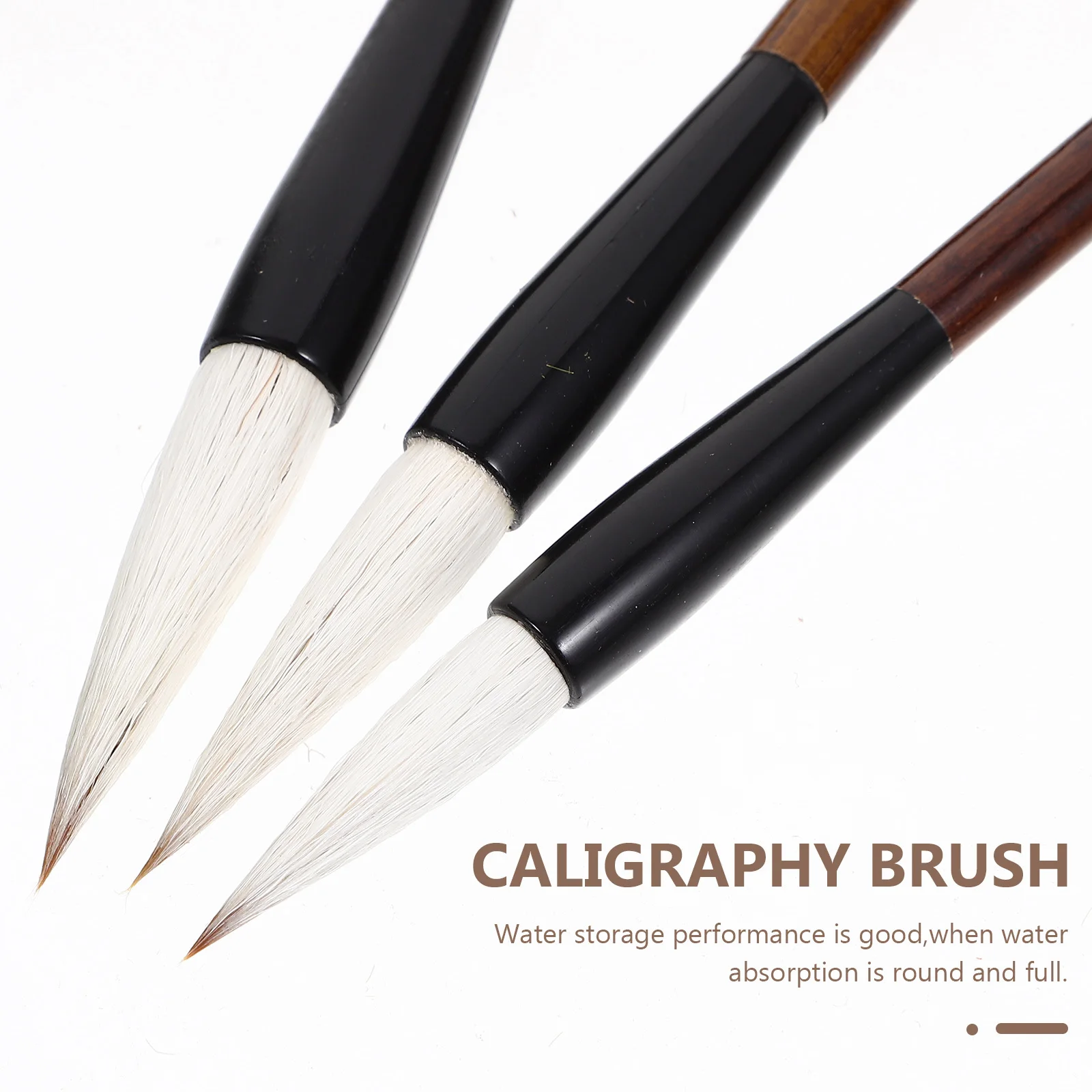 

3Pcs Chinese Calligraphy Brush Pen Traditional Writing Painting Tool S M L Sizes Beginner Friendly Water Storage Gift
