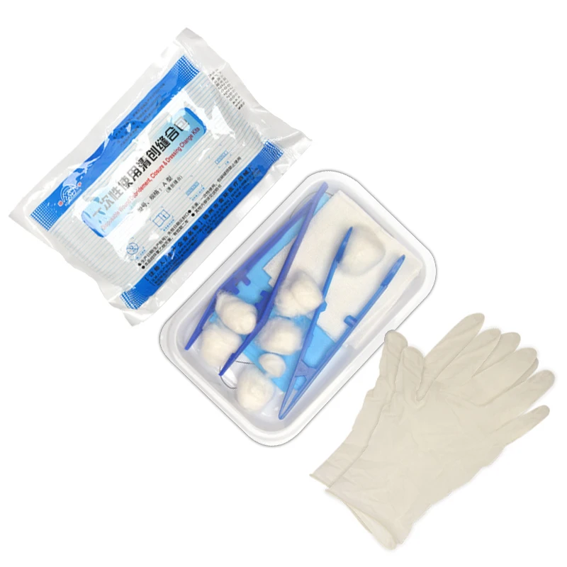 Medical Sterilized Disposable Skin Suture Wound Injury Care Debridement Closure Dressing Change Bag Accessory Kit for First Aid