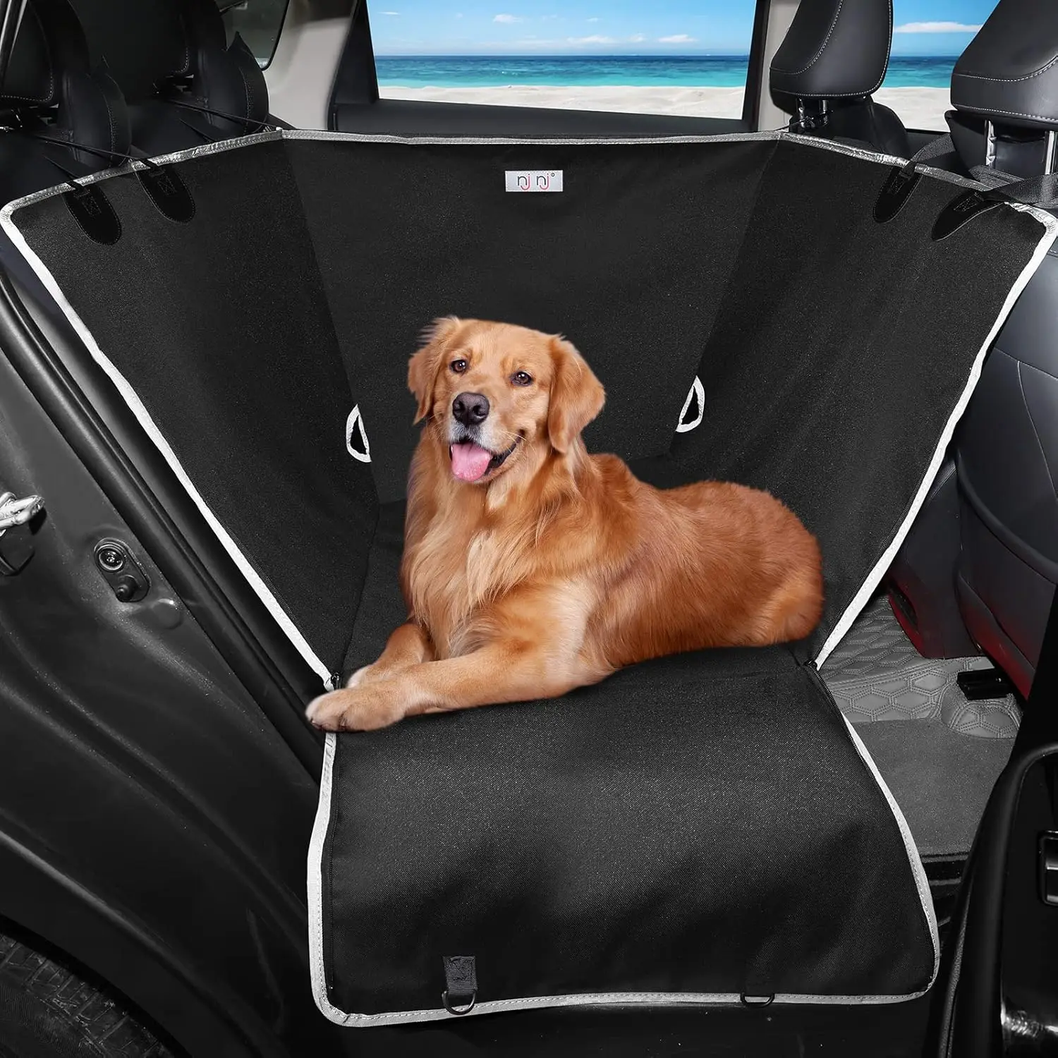 

Waterproof Dog Car Seat Cover, Half Hammock Design for Back Seat Protection, Non-Slip for All Dog Sizes