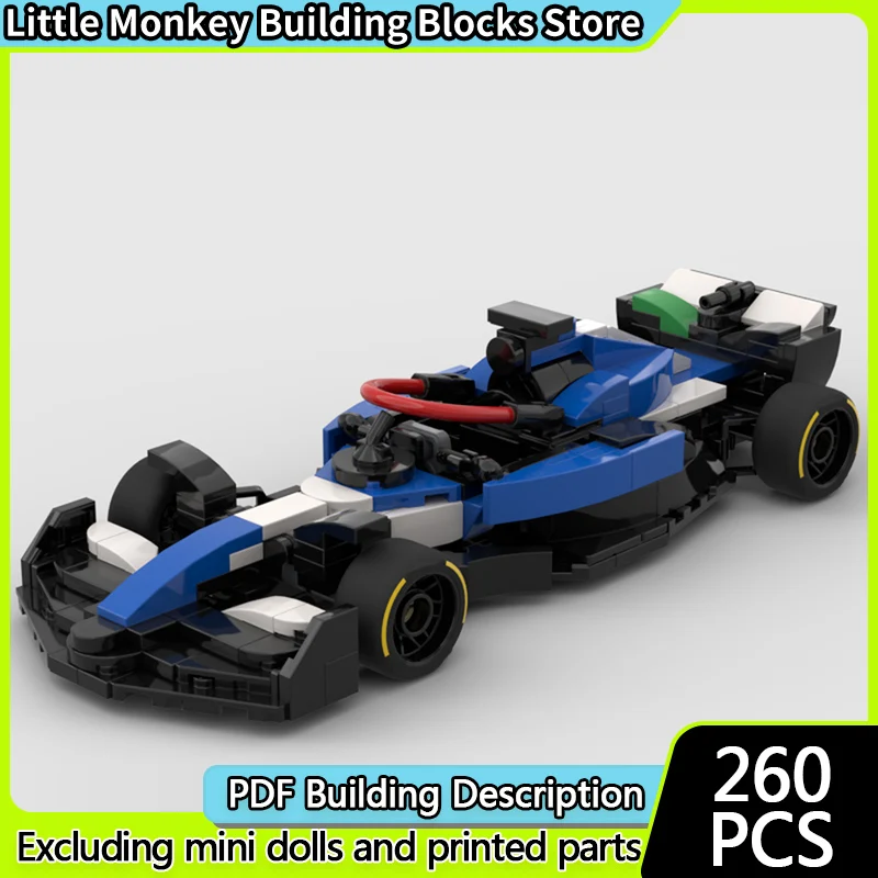 

Модель городской автомобиль MOC, строительные кирпичи, синий одноместный гоночный автомобиль, модульная технология, детские праздничные подарки, сборка игрушек, костюм