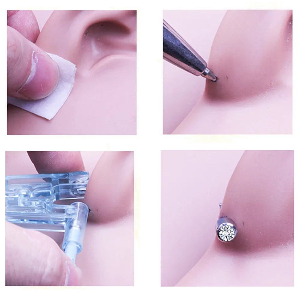 

5Pcs Sterilized Easy-Use Disposable Ear Piercing Kit Accurate Painless Quick Ear Piercing Tool for Beginners