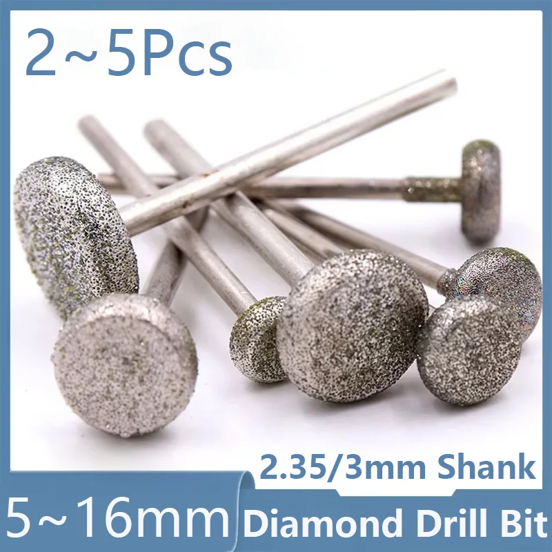 Round Wheel Diamond Grinding Head Round Edge Grinding Head Metal Jade Engraving Polishing Tool 2.35/3mm Shank