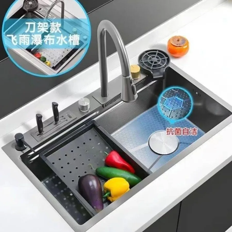 Thickened Stainless Kitchen Sinks Steel Strip Knife Kitchen Sinks Holder Dedicated Home Improvement Fregaderos De Cocina ZY40SC