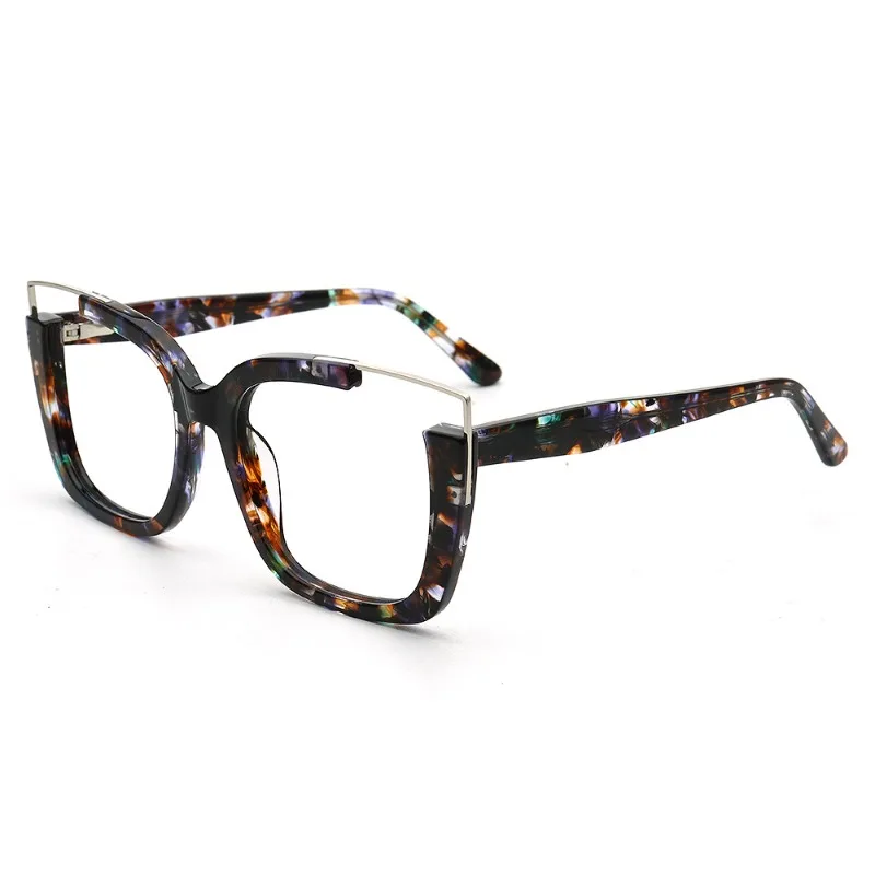 

Fashion Big Cat Eye Acetate Glasses Frame Women Myopia Blue Light Resistant Eyeglasses Men Optical Prescription Custom Eyewear