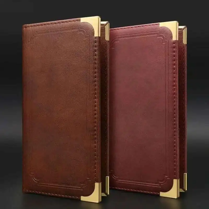 1PCS PU Leather Server Book Organizer Restaurant Guest Check Presenters Card Holder Menu Bill Receipt Holder Folder Sign Holder image 2