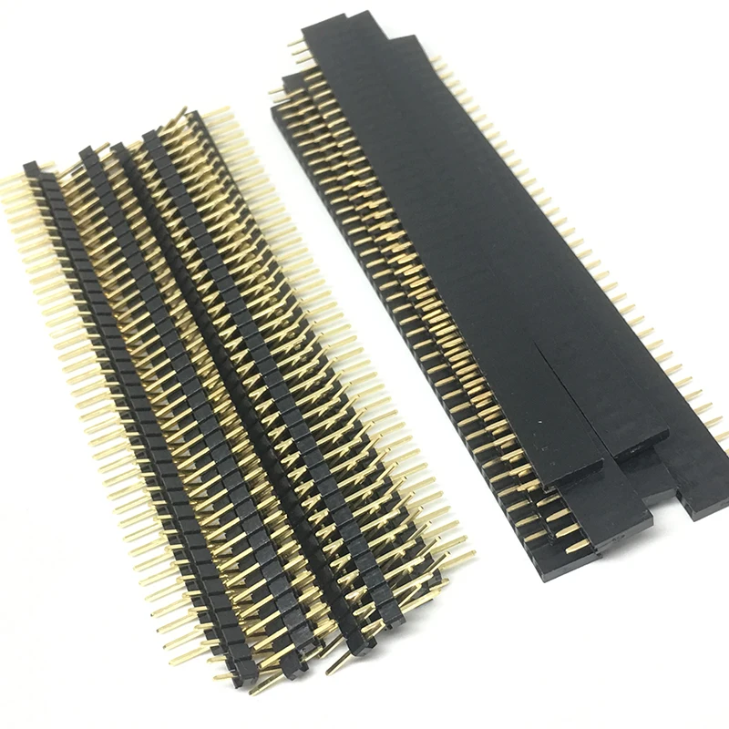 5PCS 1.27 2.0 2.54 mm Single Row Male Female Plug Socket Breakaway PCB Board Pin Header Connector 1.27mm 2.0mm 2.54mm 40 50 Pin