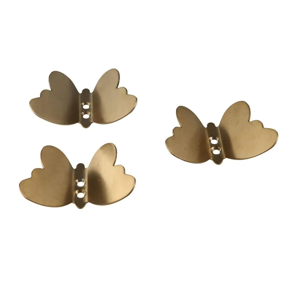 Stainless Steel Butterfly Shaped Wall Hanger Gold/Silver/Black Three-dimensional Towel Hangers Waterproof Anti-rust