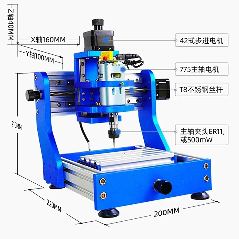 Mini CNC Laser Engraving Machine with 500mW  Head for Wood Acrylic PCB Router/Cutter/Printer