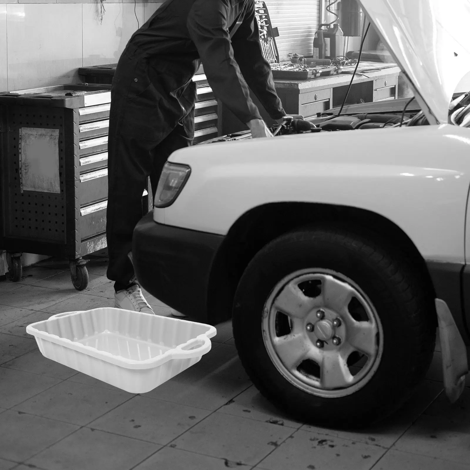 

Drain Pan Large Capacity Thickened Plastic Car Oil Drip Tray Automotive Repair Waste Engine Oil Collector Tool