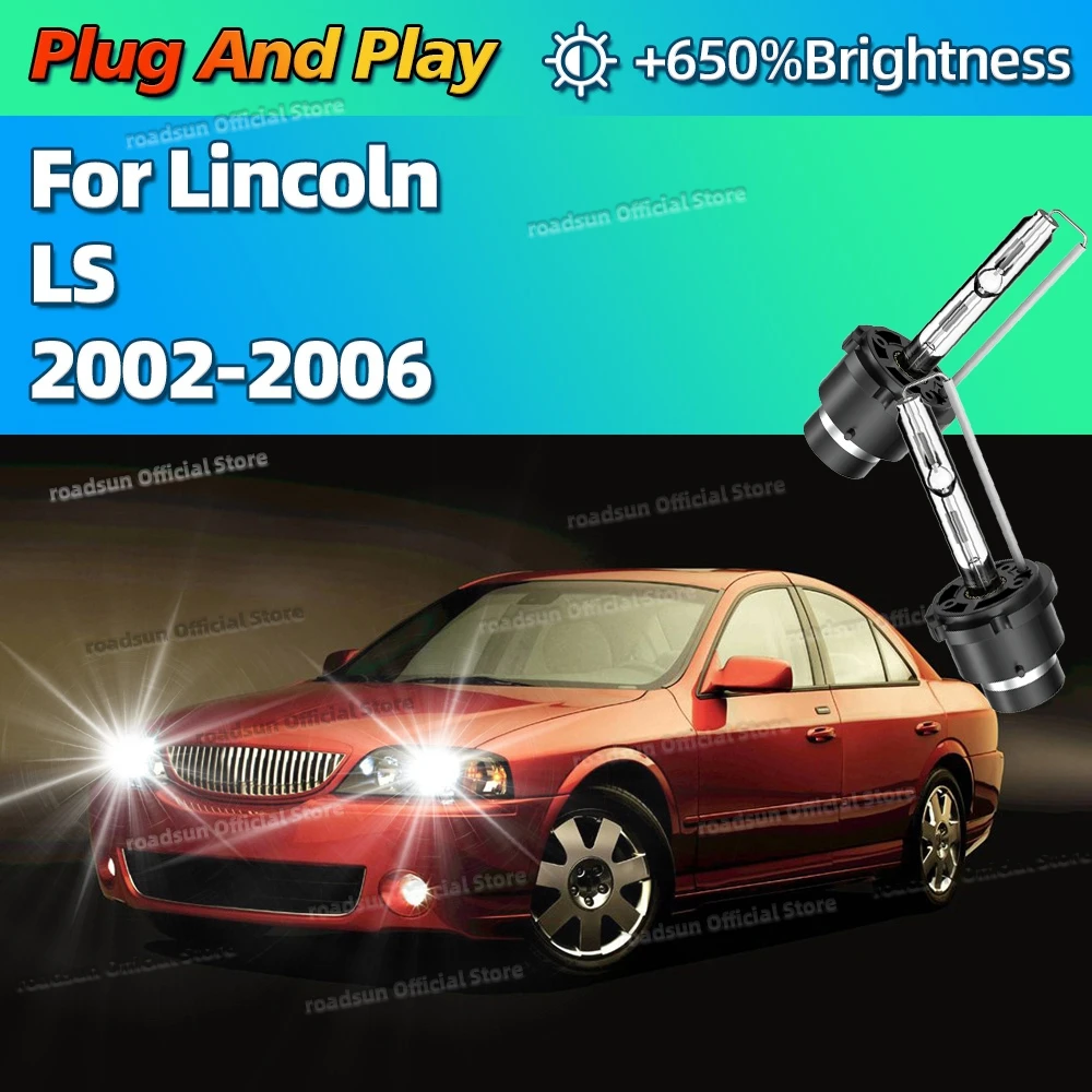 

2Pcs Xenon 35W 6000K White Car HID Headlight Replace Light Bulbs For Lincoln LS 2002 2003 2004 2005 2006 Plug and Play