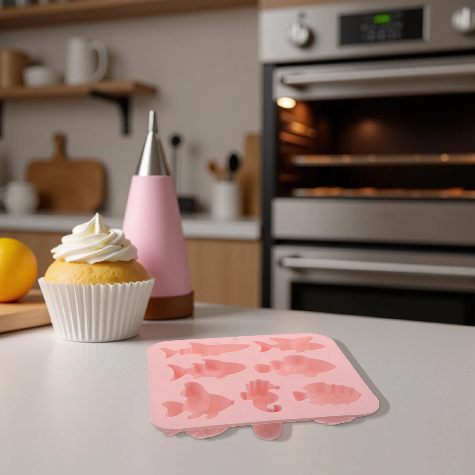 Silicone Chocolate Molds Fish and Seahorse Shapes for Fondant Candy Ocean Cake Decoration 2Pcs