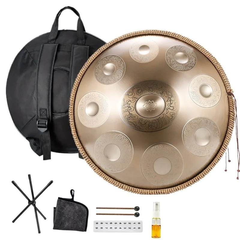 18 Inches Stainless Steel HandPan G Key Dance Accompaniment 432Hz Professional Handpan 9 Tones Musical Instruments Percussion