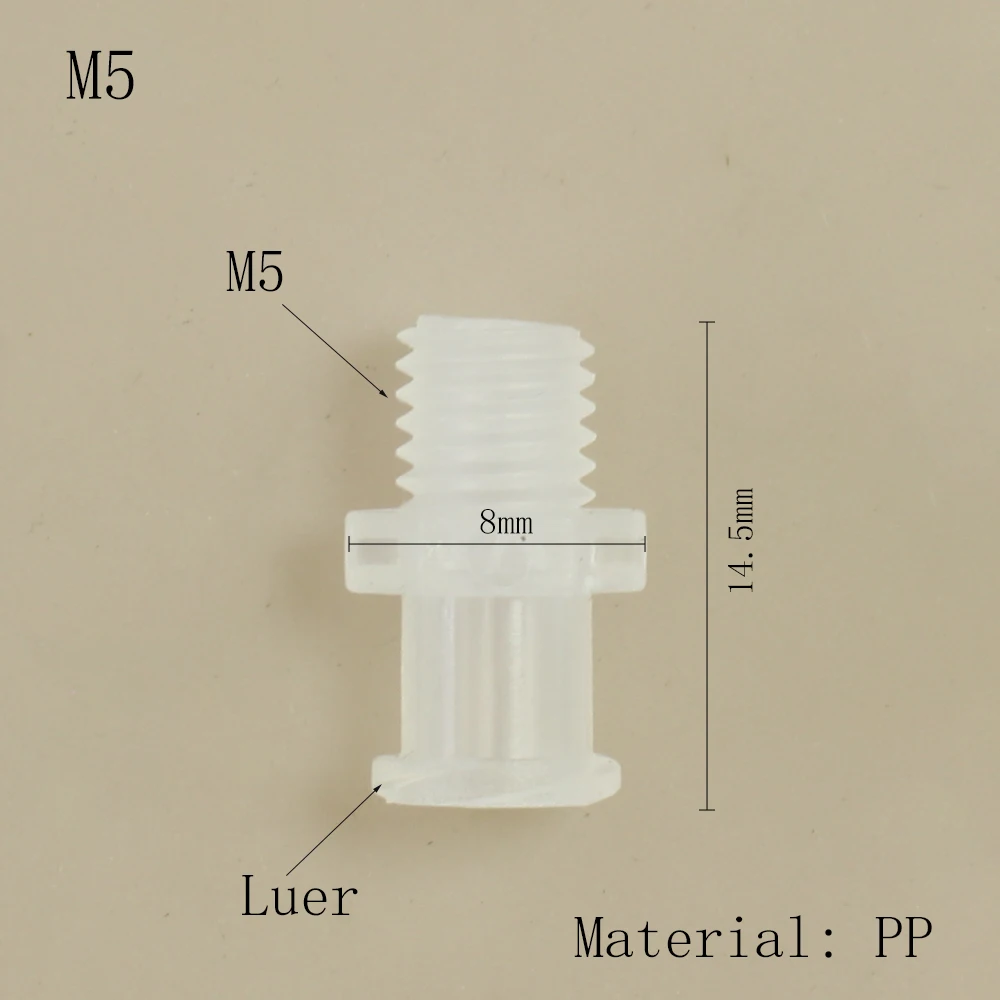 Luer Thread 1/4-28UNF Adapter PP Plastic Air Valve Pipe Dispensing Glue Subpackaging Syringe Barrel Fitting Connector