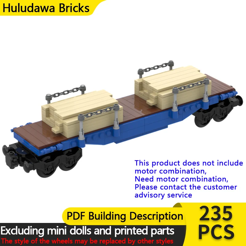 

City Car Model MOC Building Bricks Railway T101 Freight Flatcar Modular Technology Children Holiday Gifts Assemble Toys Suit