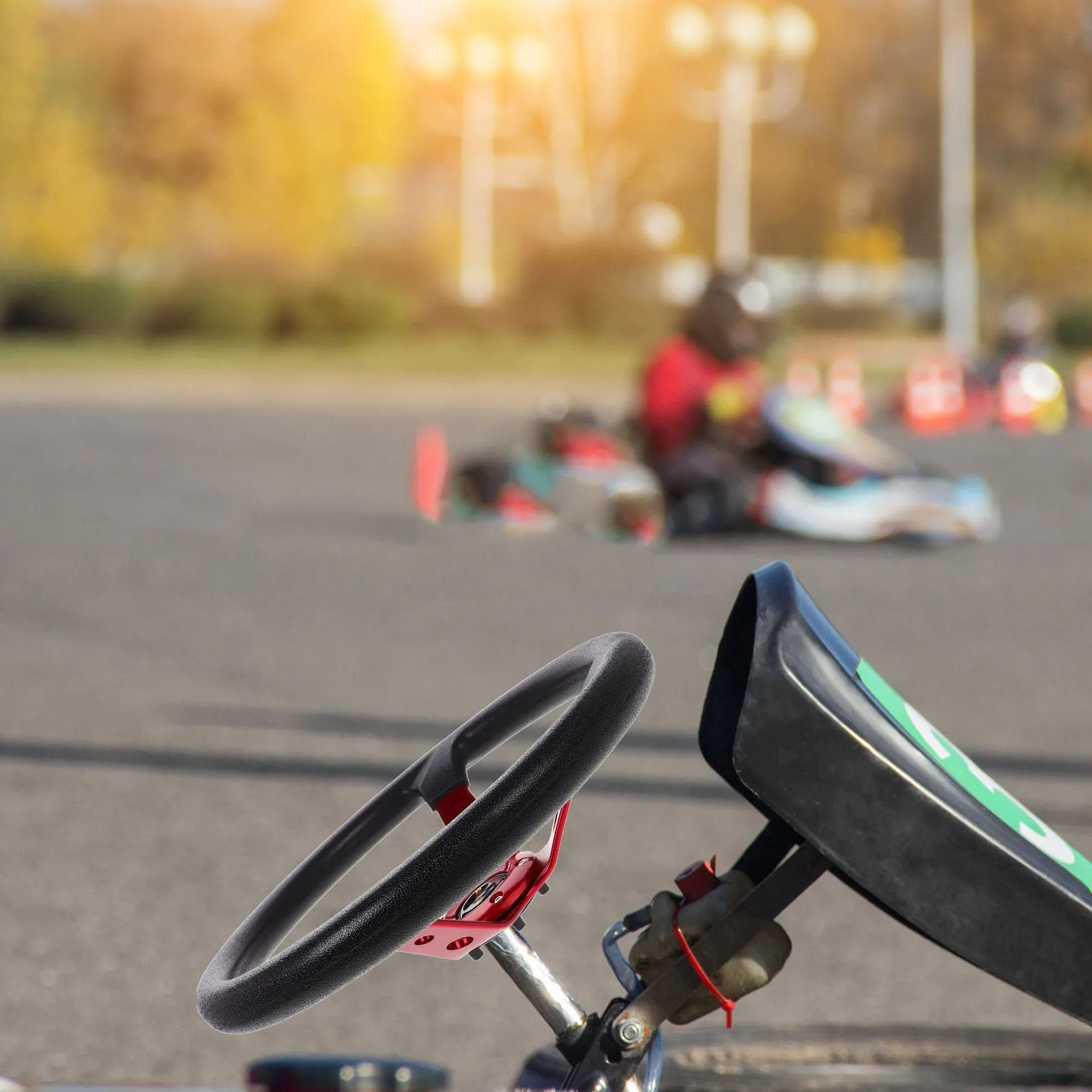 

14 Inch 350Mm Racing Steering Wheel Universal Fit PU Grip Sport Steering Wheel for Cars Trucks Dune Buggies