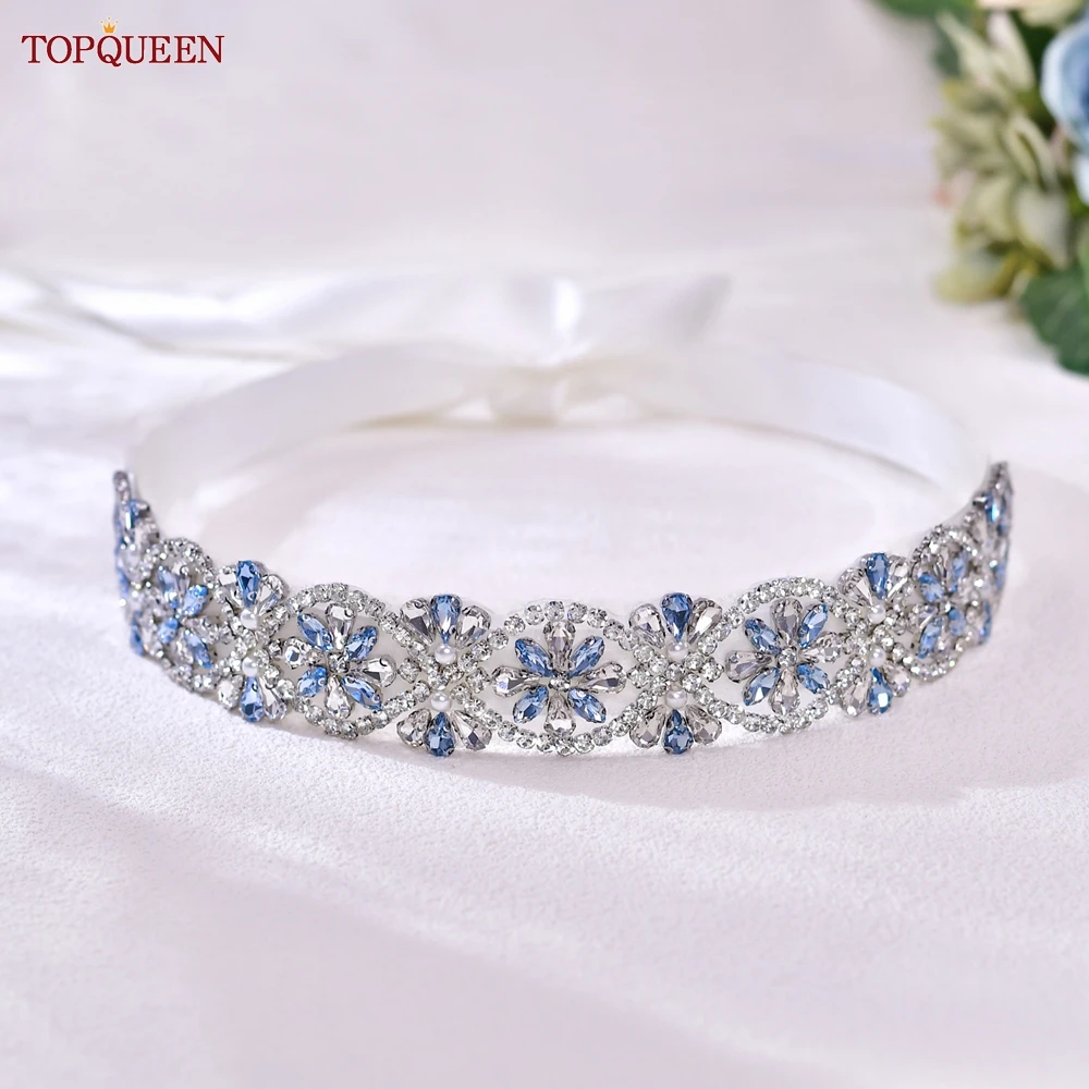 TOPQUEEN Full Rhinestone Wedding Bridal Belt Banquet Dress Accessories Important Holiday Gift Runway Costume Ribbon Sash S453 image 5