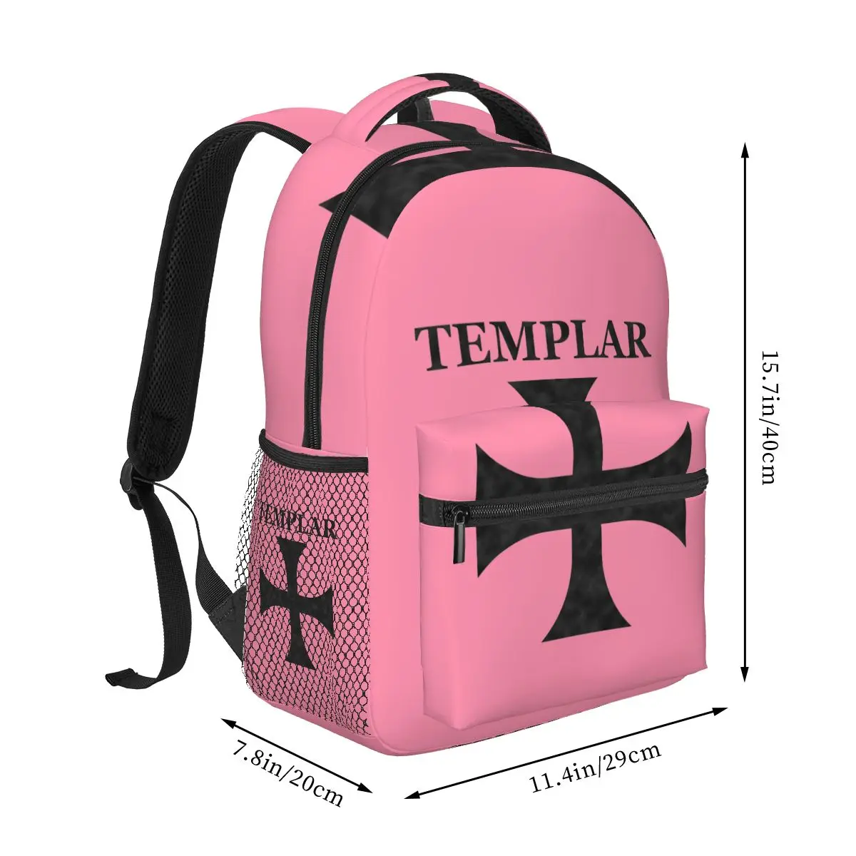 Knights Templar Cross Shield Symbol Medieval Sword Emblem Secret Order Backpack Student Boys Girls BookBag Computer Shoulder Bag