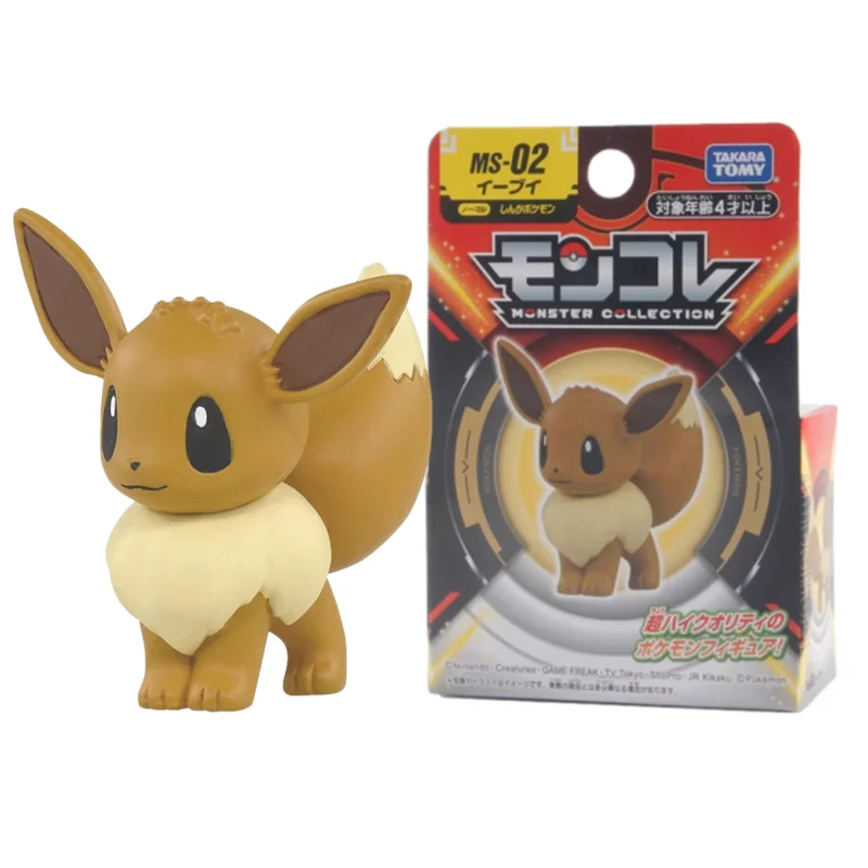 TOMY Pokemon model Eevee family Leafeon Glaceo nSylveon Umbreon Vaporeon  anime peripheral toys Kawaii birthday gift