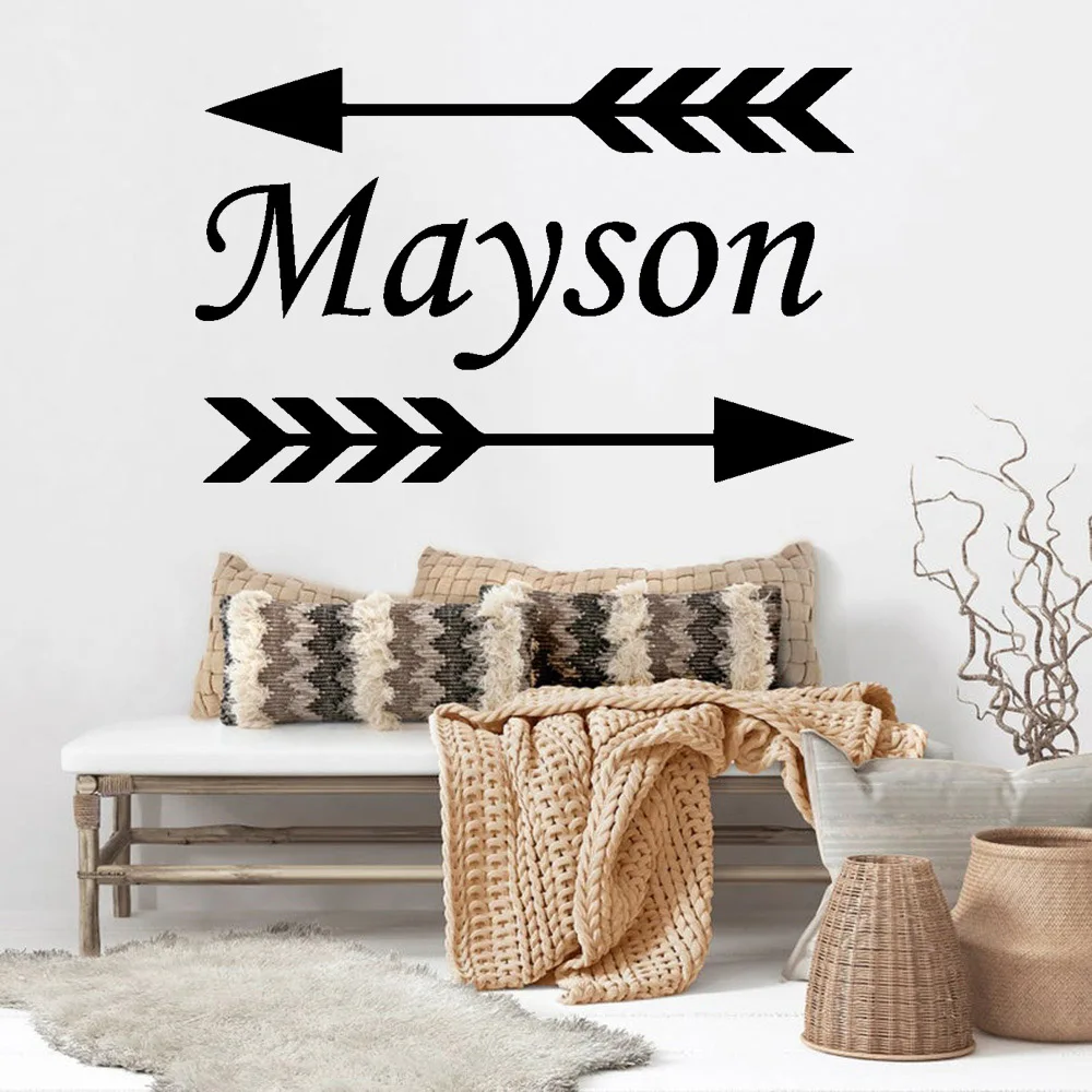 1 pc cool bidirectional arrow Custom Name Wall Stickers Modern Fashion Wall Sticker For Kids Rooms Decoration Vinyl Decals