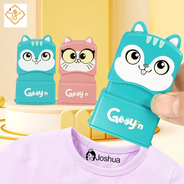 Personalizowany stempel z imieniem, wodoodporny, do zabawek, ubrań dziecięcych i szkolnych, nie blaknie po praniu, pieczątka dla dzieci, prezent z własnym stempelkiem.