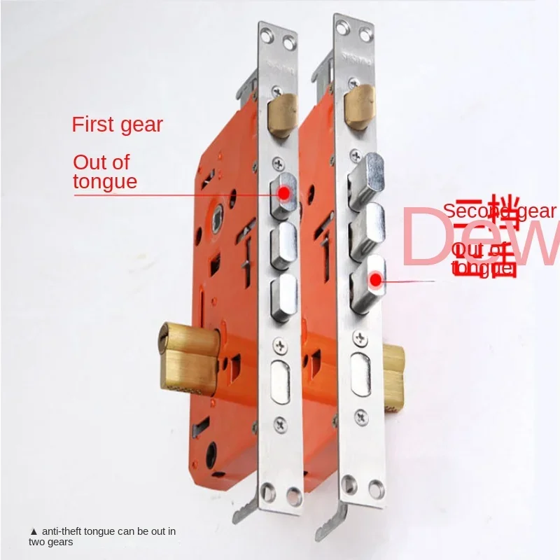 Anti Theft Door Lock Body, Anti Theft Door Single Double Action, Universal Square Round Head Anti Theft Lock Cylinder Accessory