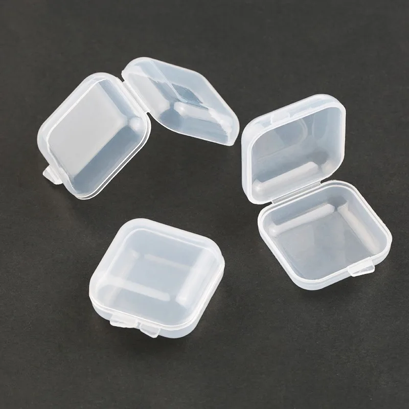 2020 NEW 3.5*3.5*2cm Small Plastic Storage Box for Jewelry Beads Earring Jewelry Container Transparent Square Box Case Container