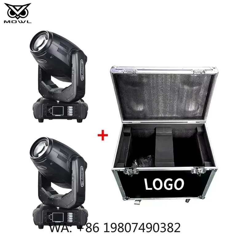 280W 10R 3in1 BSW LED Moving Head Projection Light Sharp Beam Spot Wash Gobo Fixture with Flight Case for Stage Events