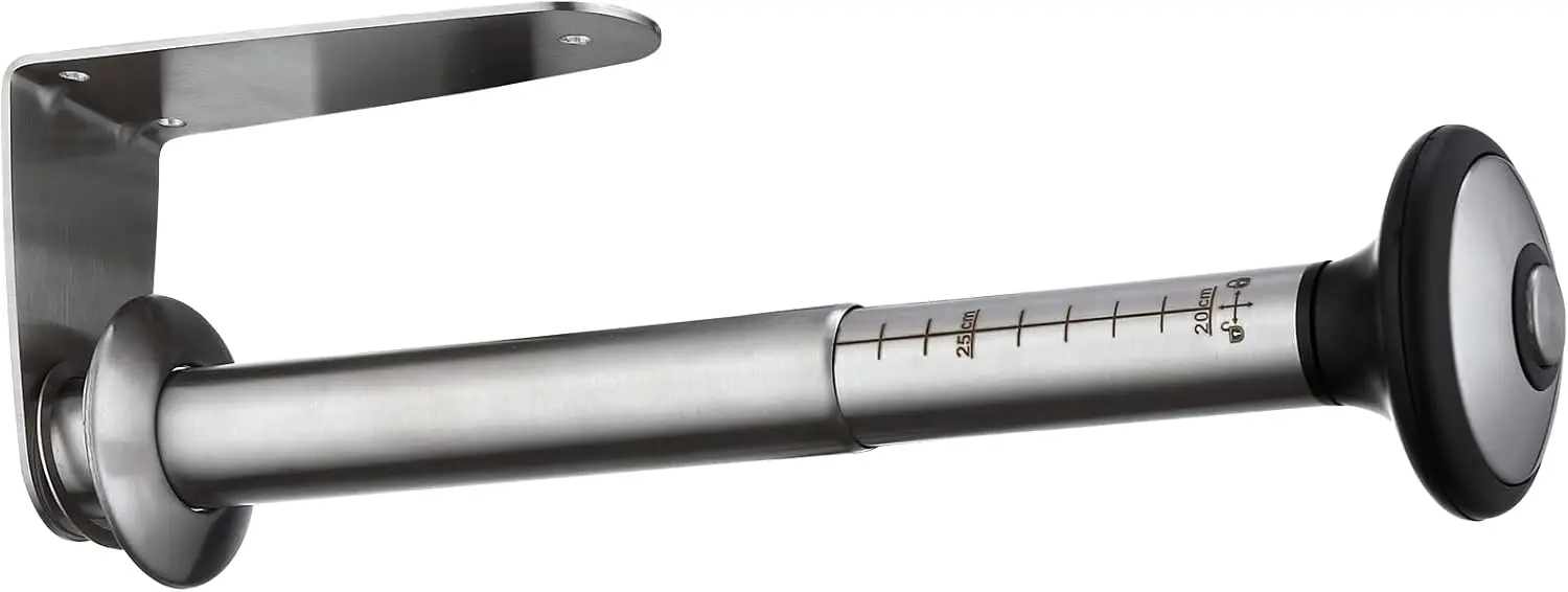 

Держатель для бумажных полотенец из матовой нержавеющей стали для настенного монтажа - регулируемая длина, отрывание одной рукой с дозатором, для установки под кухонным шкафом