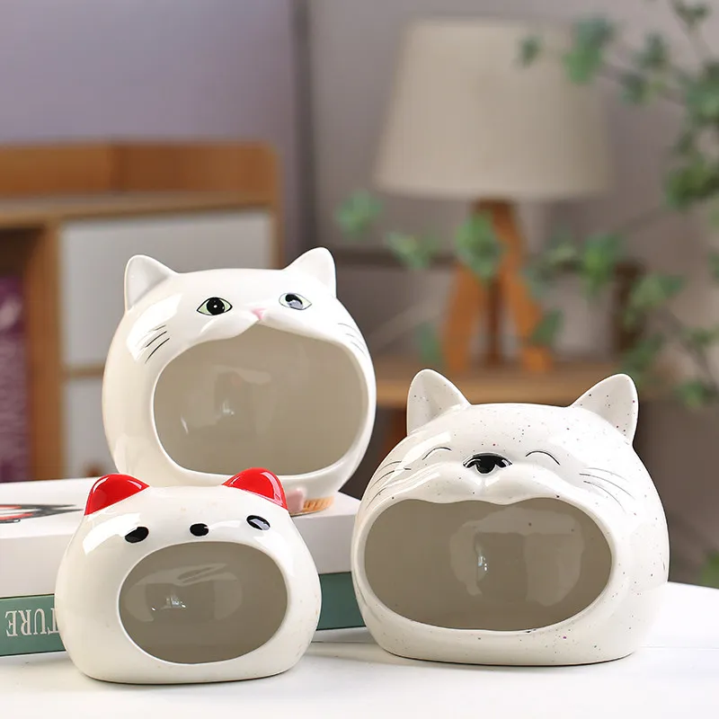 New Ceramic Golden Bear Sleephouse Hamster House Dwarf Ornament