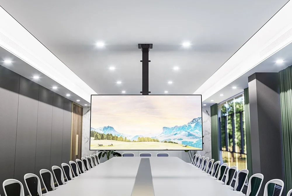 Elevador de TV de techo motorizado automático eléctrico ajustable en altura/soporte de TV de techo motorizado con Control remoto hacia arriba y hacia abajo