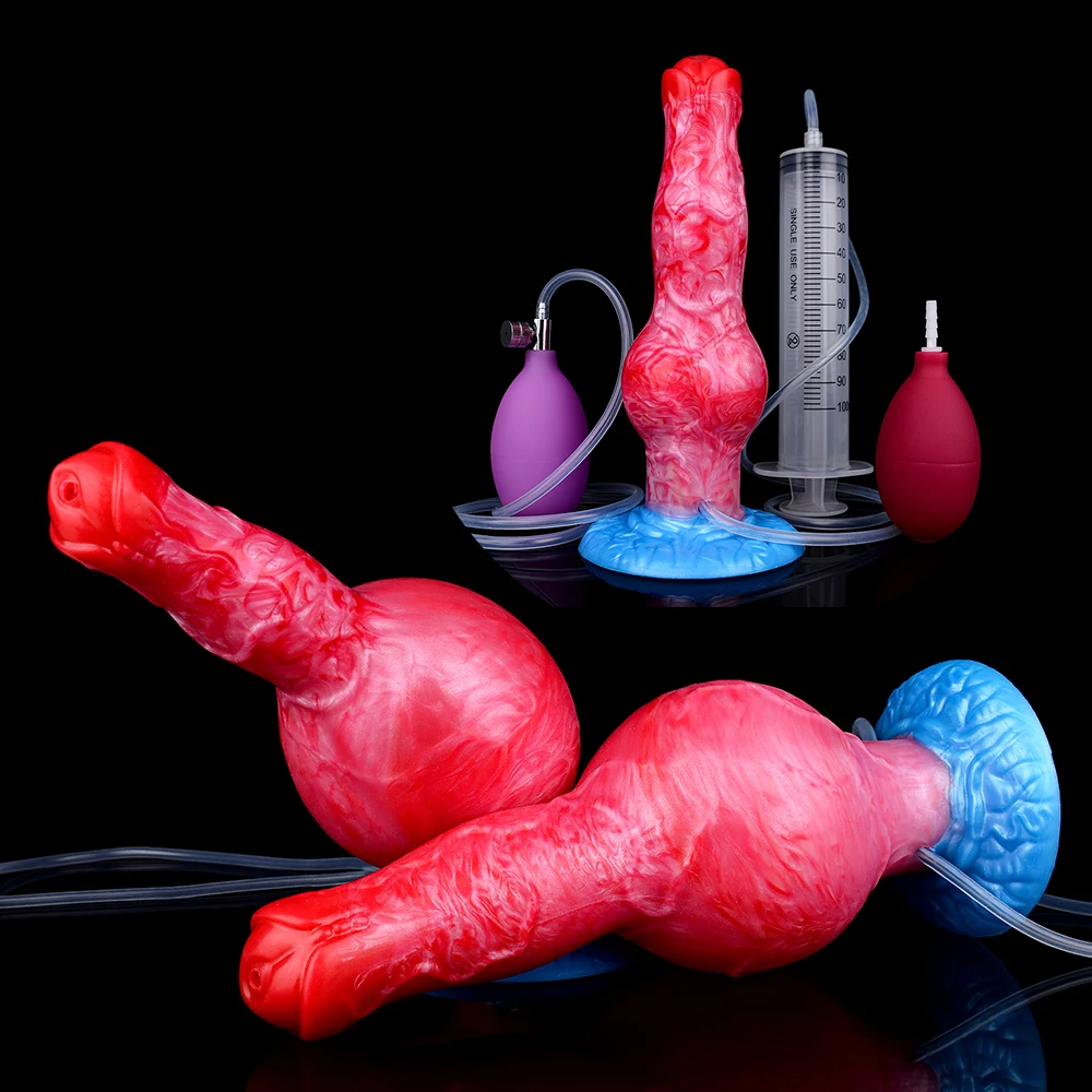 NNSX perro nudo inflable eyaculación consolador Anal Plug Feamle masturbación estimulación Vaginal chorros pene juguetes sexuales para adultos