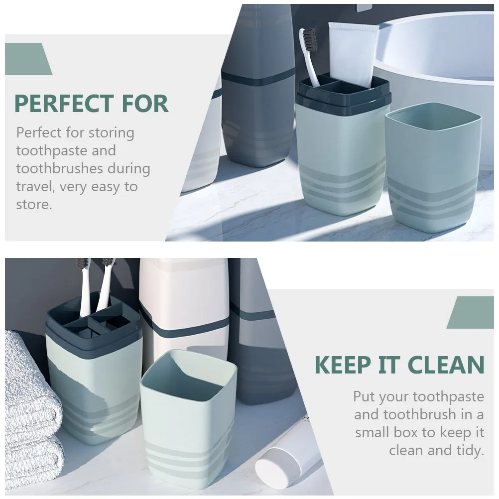 

3Pcs Portable Toothbrush Toothpaste Storage Boxes Small Size Durable Travel Washing Cups Toothbrush Box Toothpaste Box