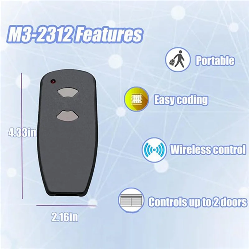 B27B 5PCS M3-2312 Garage Remote For Marantec 315MHZ Remote ,2 Keys Garage Door Remote Controller