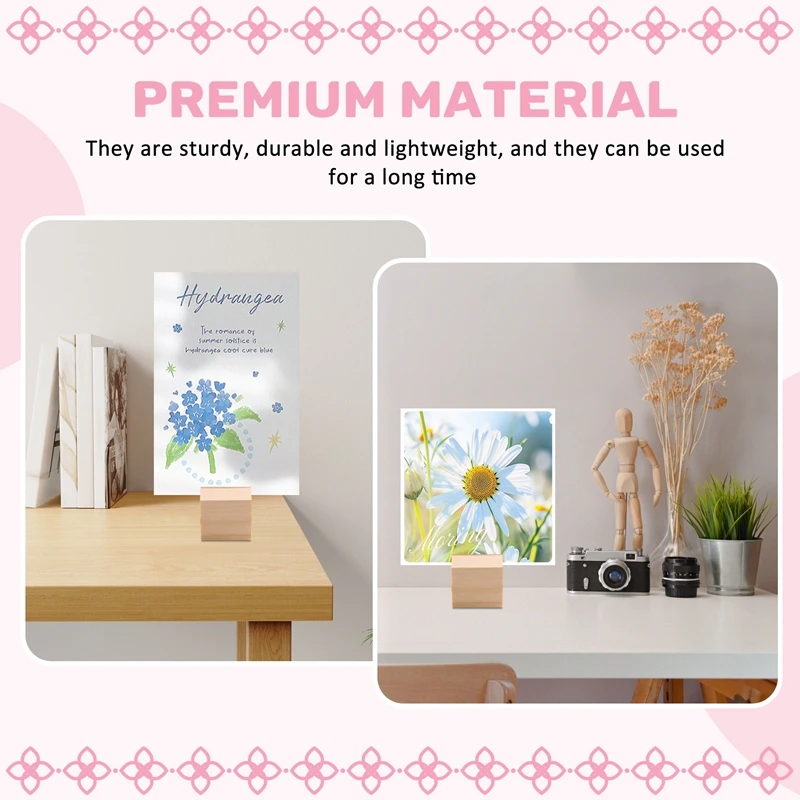 حامل بطاقات مكان 20 قطعة حامل بطاقة الاسم الخشبي رقم الطاولة الخشبية تقف الخشب الصلب #6