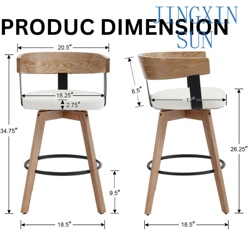 Swivel Bar Stools Set of 4, 26
