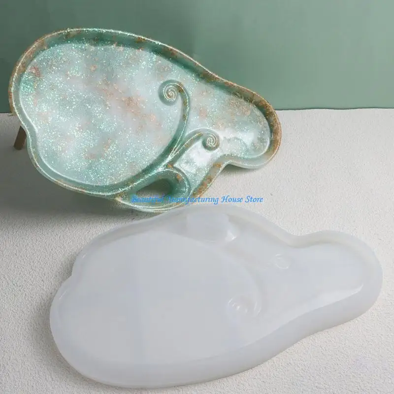 E56A Irregular Tray Silicone Mold DIY Crystal Storage Tray Mould Epoxy Resin Plaster Crafts Jewelry Casting Molds Home Decors