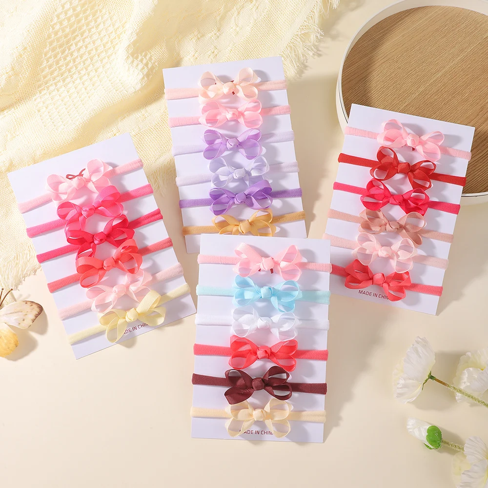 RAINBOW BOWS 3/4-teiliges Waffel-Schleifen-Strick-Stirnband-Set, sicheres elastisches Stirnband, bequemes Haarband für Babys, zum Tragen als Kopftuch – Detail 12