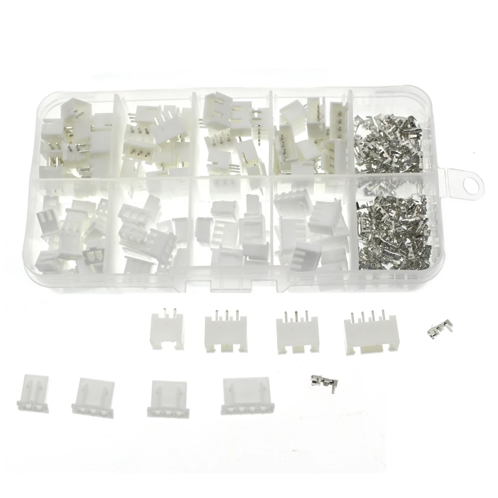 250Pcs 2.54mm XH2.54 2P 3P 4 Pin Connector Plug + Straight Needle + Terminal Socket Pin Header Wire Adaptor Y a S