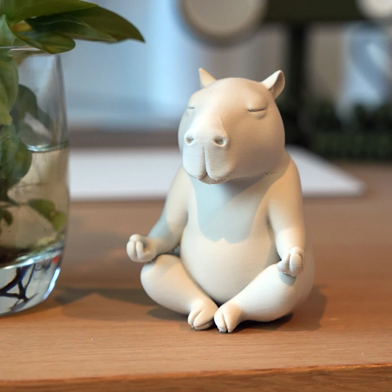 Chubby Meditating Frog Zen Frog Figurines Capybara Statue Spiritual Animal Sculpture Home Office Decor A Perfect Gift