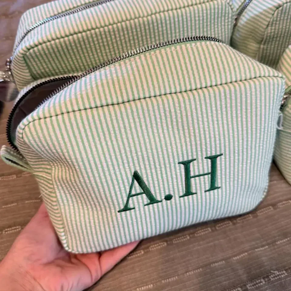 

New Cosmetic Bag Girl's Birthday Gift Cotton Toiletry Bag Personalized Name Women's Travelling Bags Customized Wedding Gifts