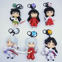 Anime Inuyasha Kikyo Keychain Cosplay Costume Witch Red Kimono Robe Halloween Pendant Accessories Keyrings Model Toy