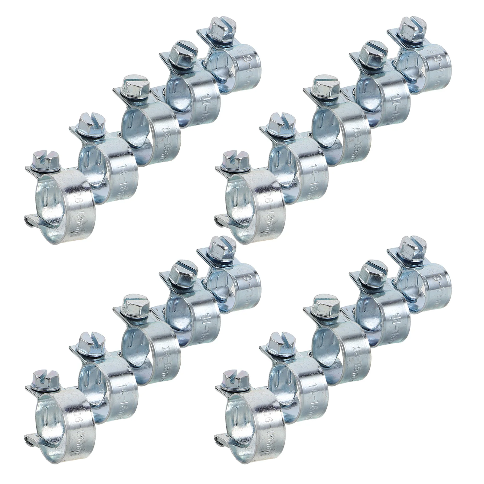 

50Pcs Galvanized Double Ear Hose Clamp Set Heavy Duty Pipe Fasteners for Automotive Industrial Irrigation Outdoor Applications