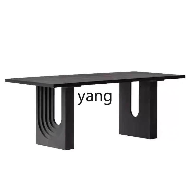 

TGF French retro rectangular western dining table simple home living room solid wood dining table