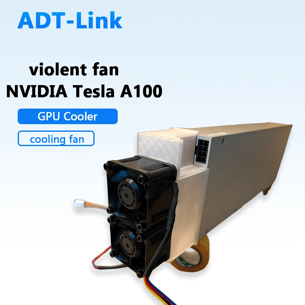Dual Violence Fan Ultra Short Cooling Radiator for NVIDIA Tesla A100 170HX H800 L40 A40 A30 GPU Graphics Card Computing Power