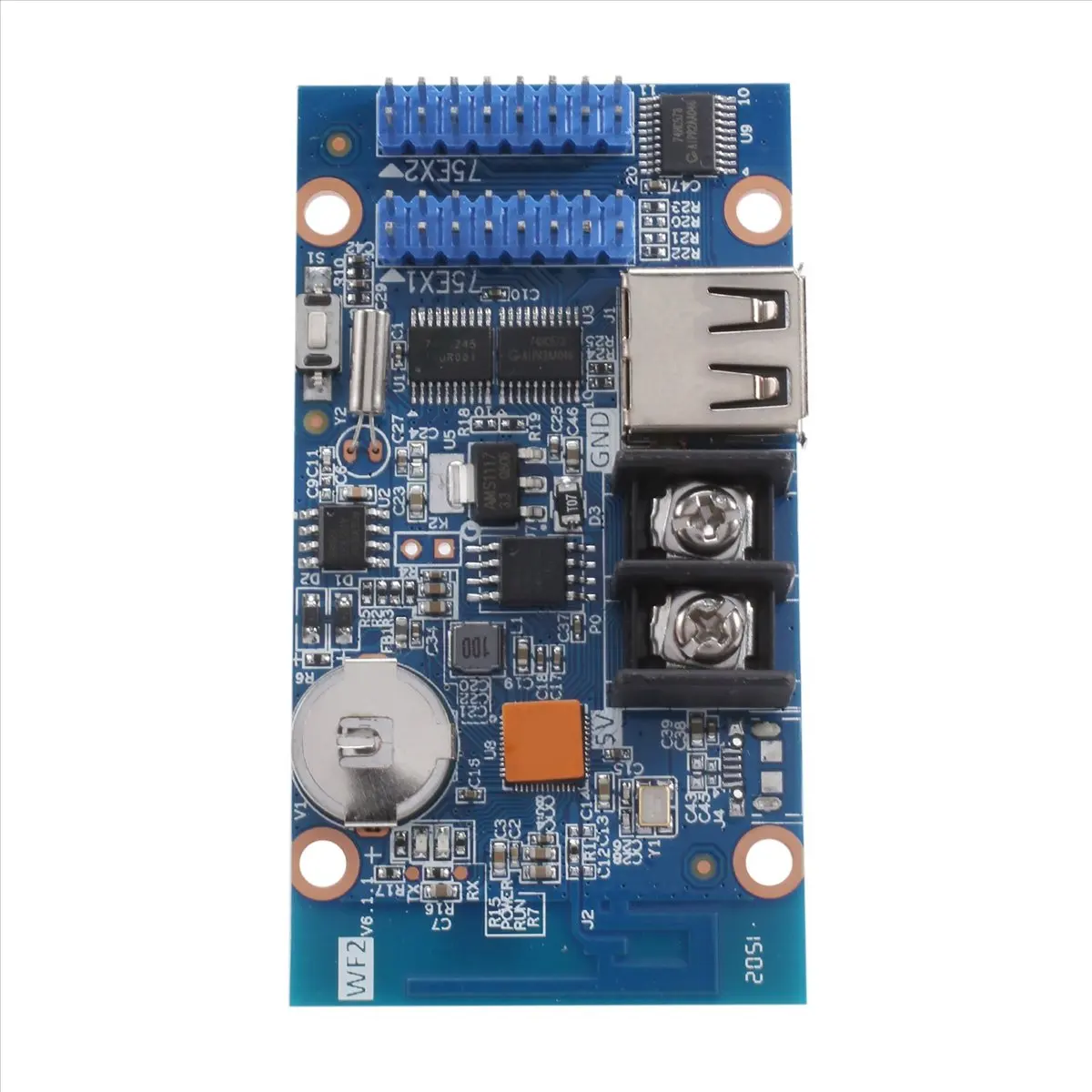 BUY AA562~^*HD-WF2 Asynchronous 768Wx64H Pixels 2XHUB75 RGB Seven Color Small LED Display WIFI Control Card