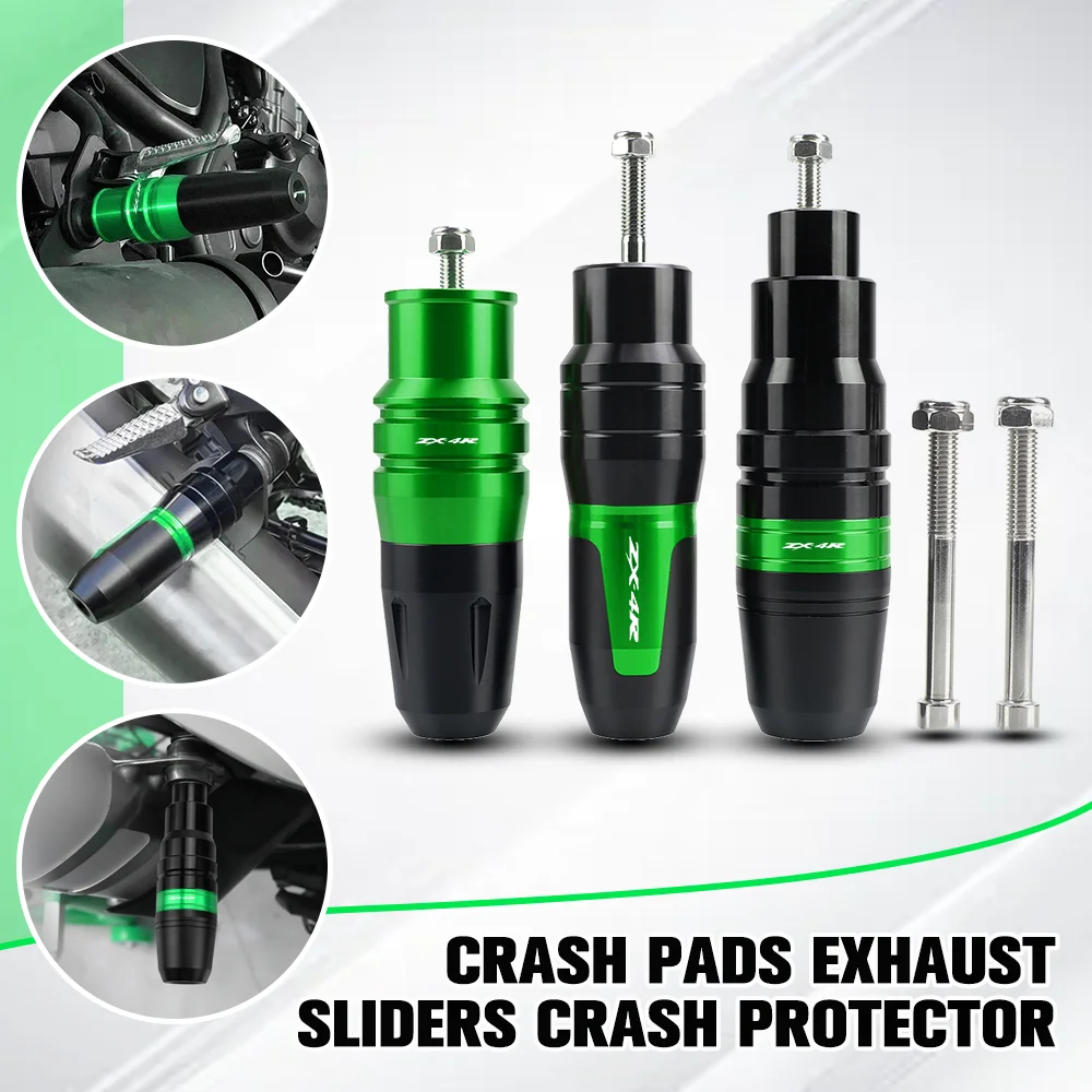 Motorcycle Accessoires Aluminum Falling Protection Exhaust Slider Crash Pads Slider FOR Kawasaki NINJA ZX4R ZX-4R
