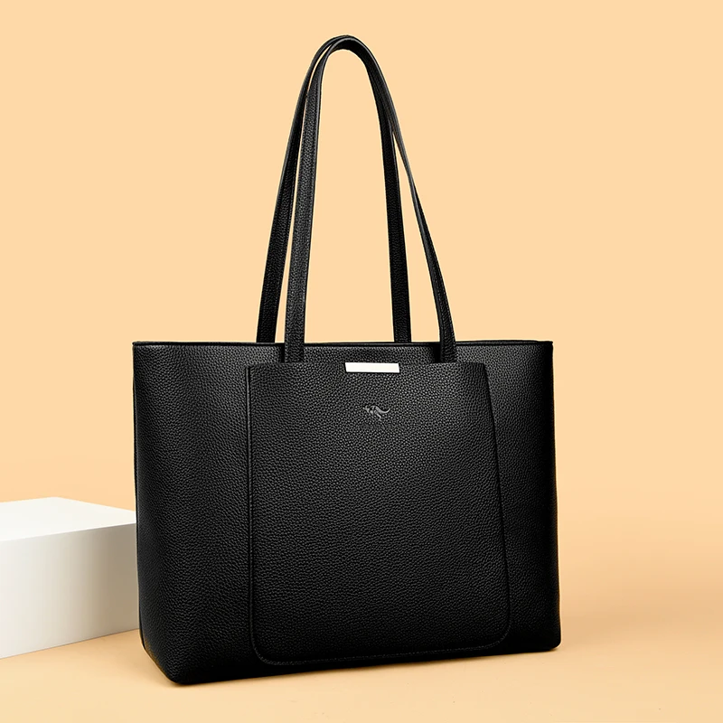 Solid Color Luxury Handbag Women Bags Designer HIgh Quality Leather Shoulder Bags for Women 2024 High Capacity Shopping Tote Bag