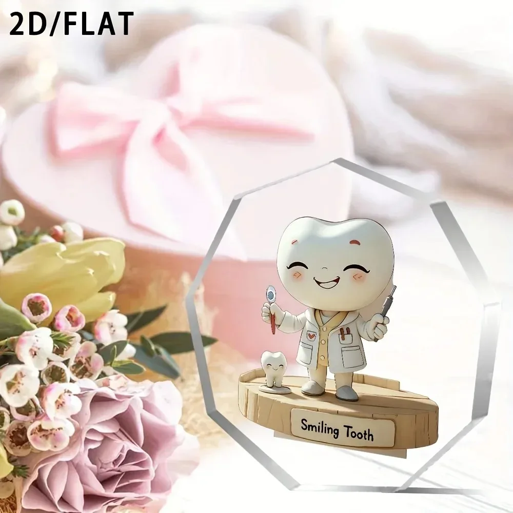 CIFBUY Acrylic Wall Art Desk Decor Dental Face Illustration Picture for Dentist Office Clinic Home Room Gift 2D Artwork