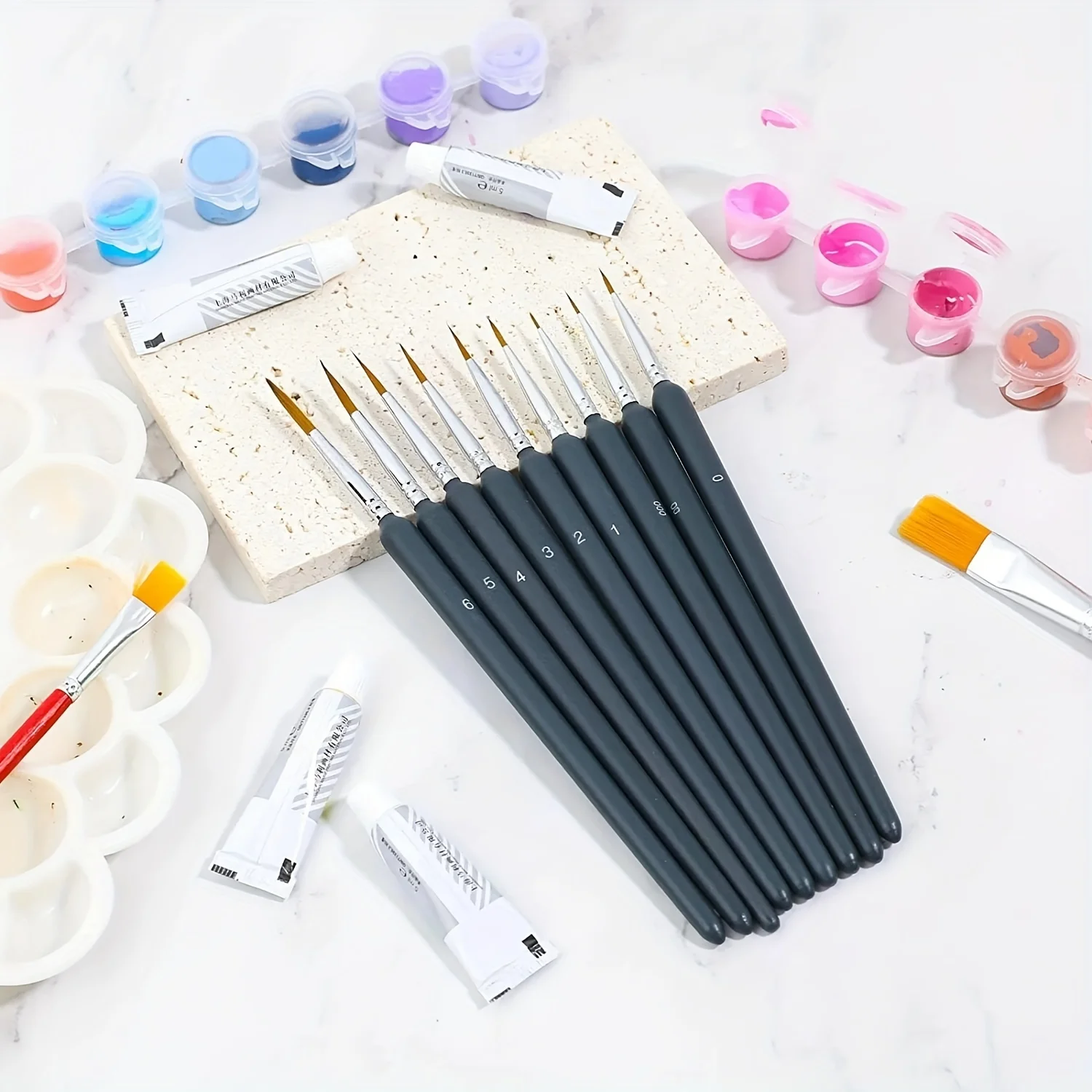 11pcs Miniature Paint Brushes Set Fine Detail Paint Brush Fine Mini Artist Brush For Watercolor Painting Acrylic Face Paint