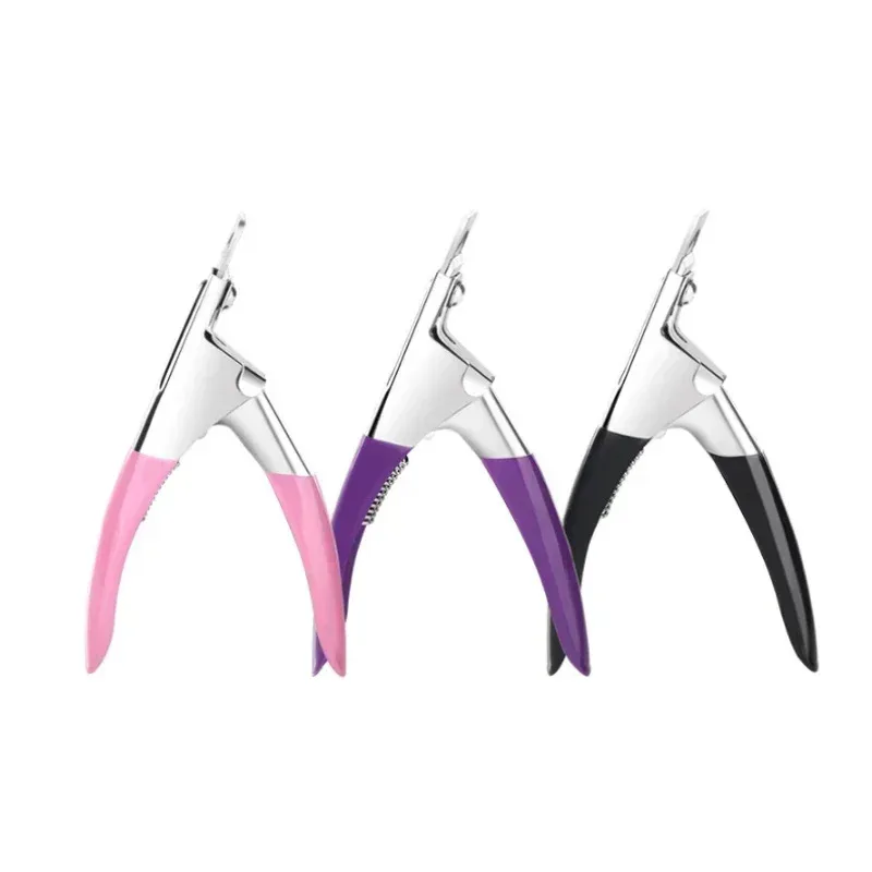 Professional U-Shaped False Nail Cutter, Straight Edge Fake Nail Tip Clipper, Manicure Pliers Nail Capsule Guillotine Tool view 4